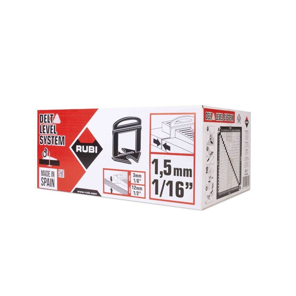 Rubi Delta Niveau System Clip 3-12mm - 1.5 mm, 2400 main product photo